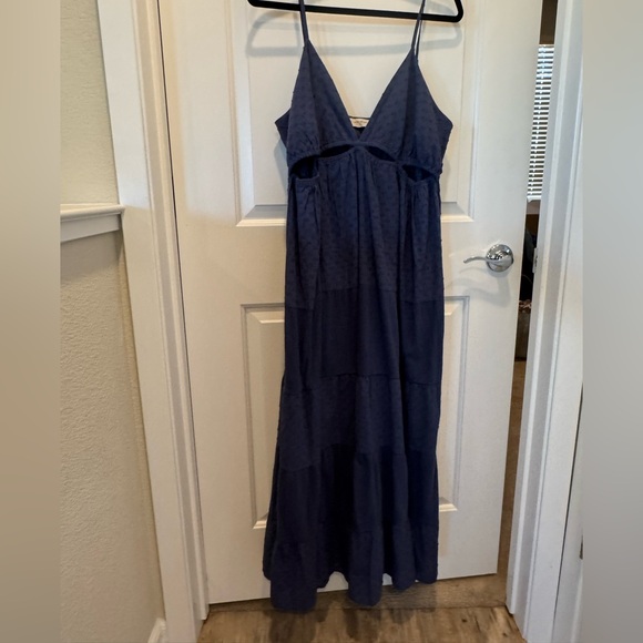 Lucky Brand Dresses & Skirts - Blue Sleeveless Maxi Dress - slits at chest